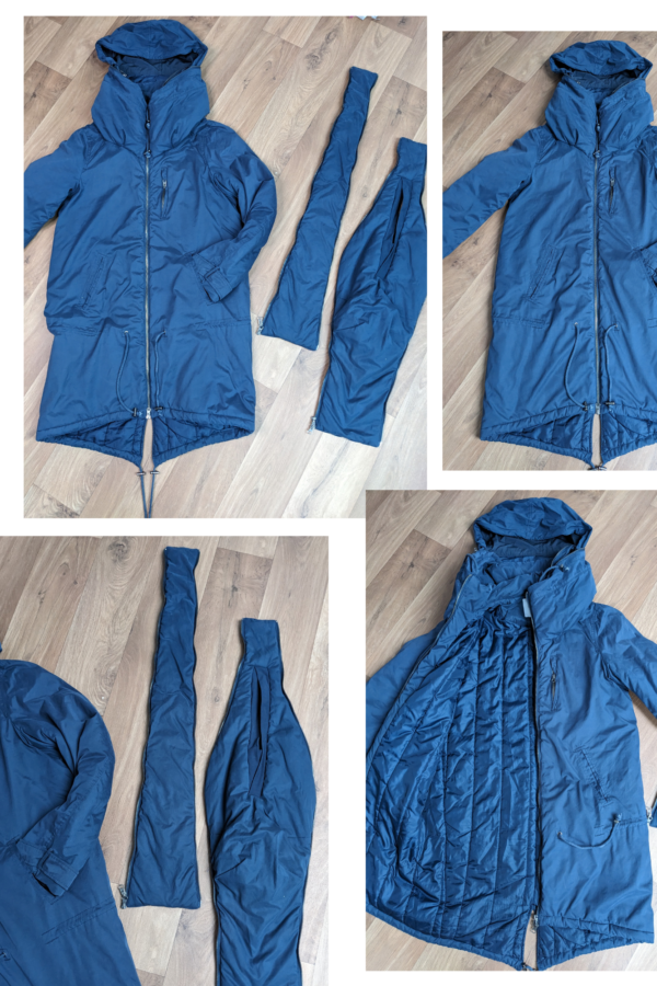 Mamalicious Maternity and Baby Wearing Navy Coat - Image 2