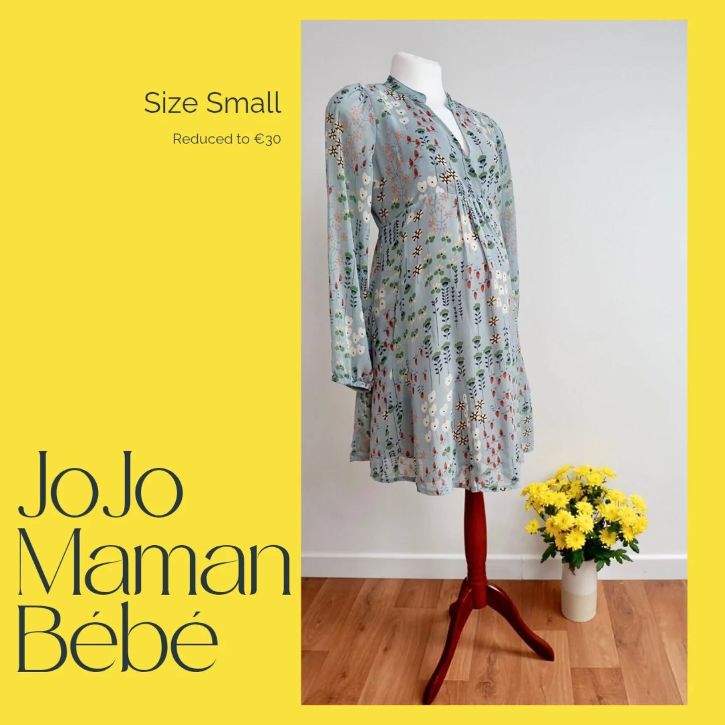 This beautiful duck egg floral JoJo Maman Bébé has been reduced and perfect for anyone looking for something to wear this summer ☀️🌿🐝

#motherdragronireland #irishsummer #maternitywardrobe #pregnancyoutfit #prelovedfashion #jojomamanbebe #slowfashion  #instafashıon #SustainableStyle