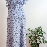 ASOS Design Maternity Blue Floral Ruffle Midi Dress - Image 2