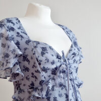 ASOS Design Maternity Blue Floral Ruffle Midi Dress - Image 3