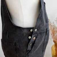 ASOS Maternity Black Wash Denim Dungarees - Image 2