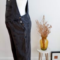 ASOS Maternity Black Wash Denim Dungarees - Image 4