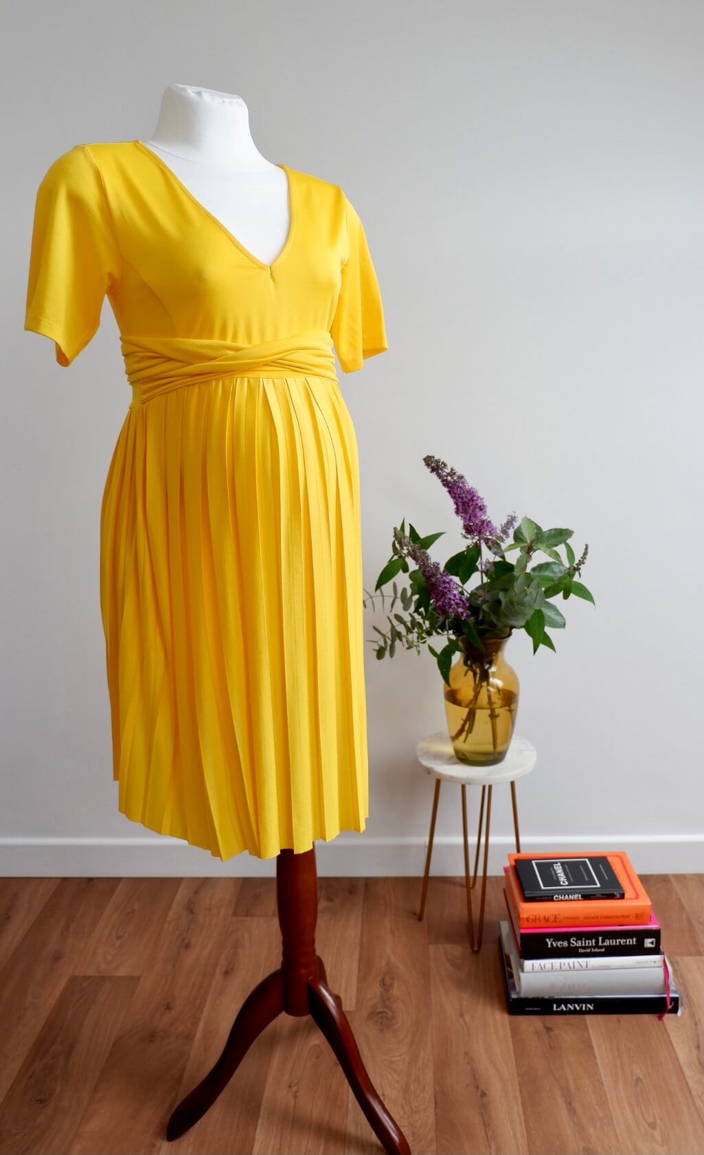 Asos yellow maternity dress online