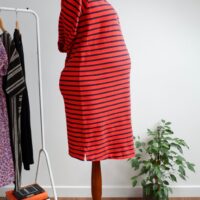 GAP Maternity Red and Navy Striped Dress - Image 2