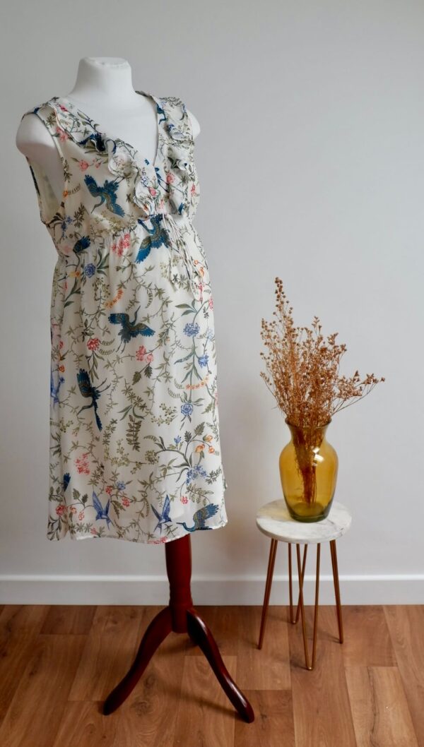 H&M Maternity Cream Sleeveless Floral Dress