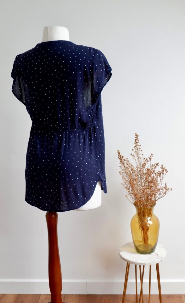 H&M Maternity Navy Blue and White Polka Dot Top - Image 2