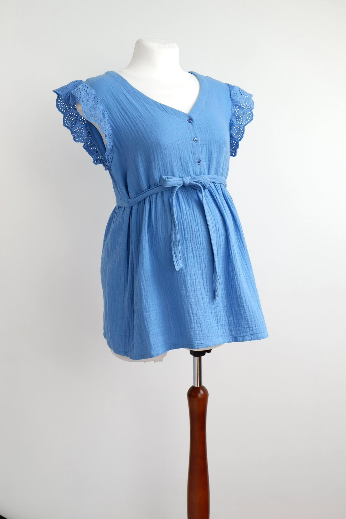 JoJo Maman Bebe Blue Broderie Top
