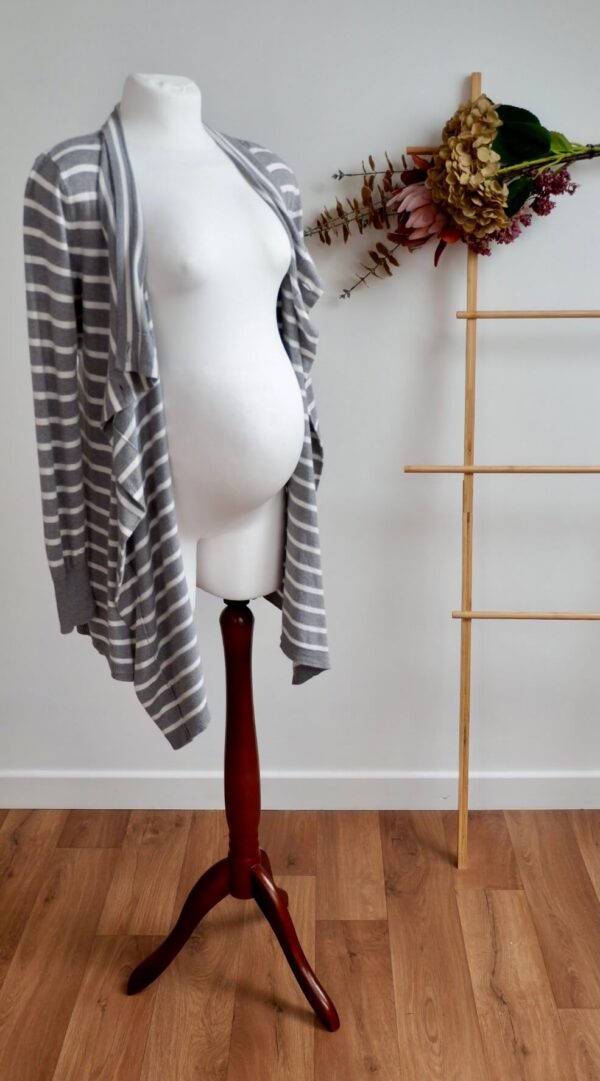 JoJo Maman Bébé Stripe Maternity and Breastfeeding Drape Cardigan