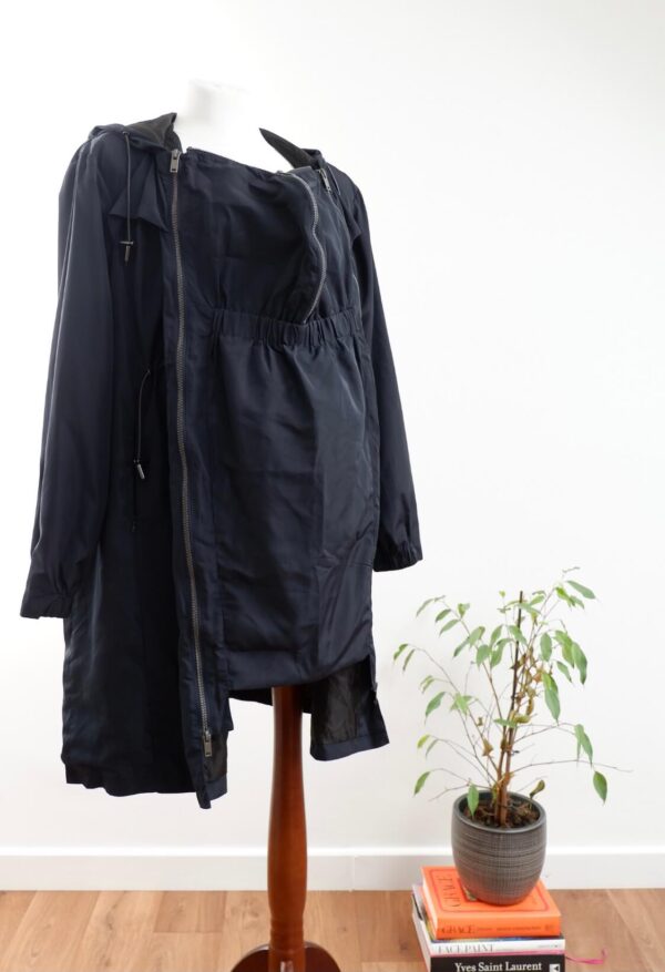 Seraphine Navy Blue Maternity & Baby Wearing Coat - Image 3