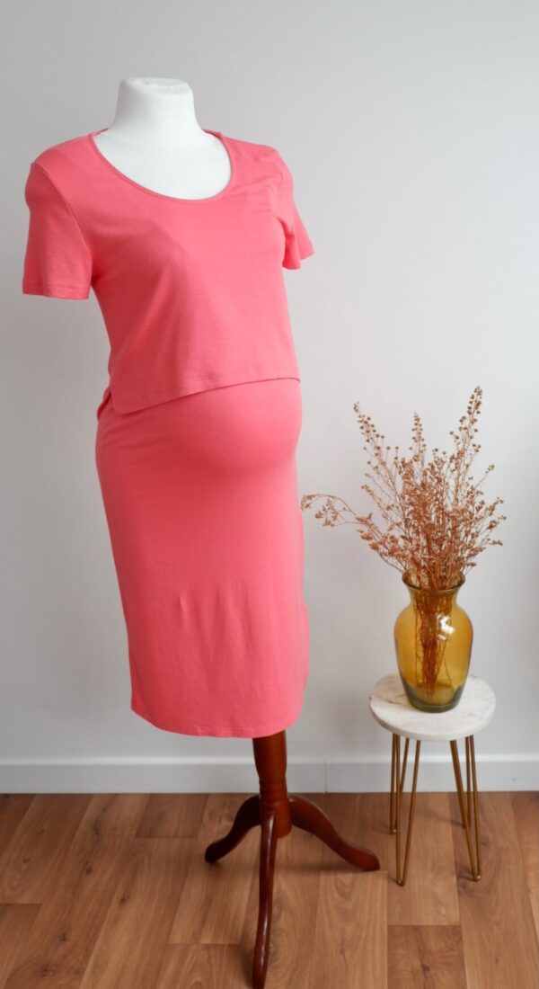 Mamalicious Pink Maternity and Breastfeeding Dress
