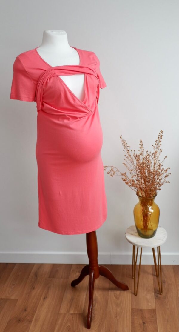 Mamalicious Pink Maternity and Breastfeeding Dress - Image 2