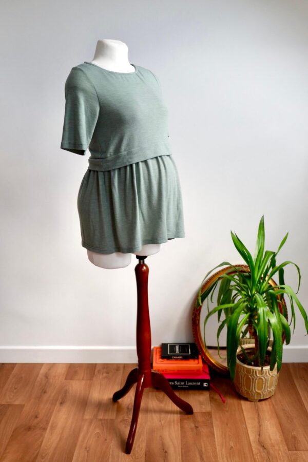 Mamalicious Sage Green Maternity and Breastfeeding Top