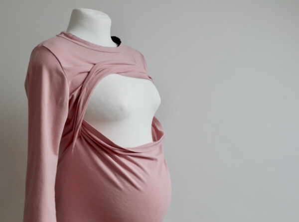 Maternity to Baby Pink Breastfeeding Top - Image 2