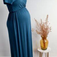 Mother Bee Maternity Teal Maxi Dress