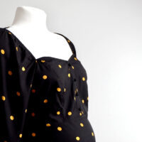 New Look Maternity Black and Yellow Polka Dot Sweetheart Dress - Image 2