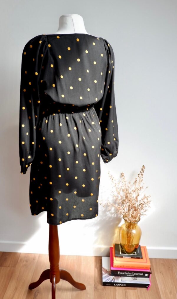 New Look Maternity Black and Yellow Polka Dot Sweetheart Dress - Image 3