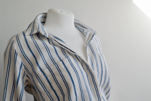 New Look Maternity Off White and Blue Striped Shirt - Image 2