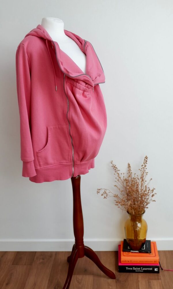 Seraphine 3-in-1 Pink Maternity and Baby Wearing Hoodie - Image 2