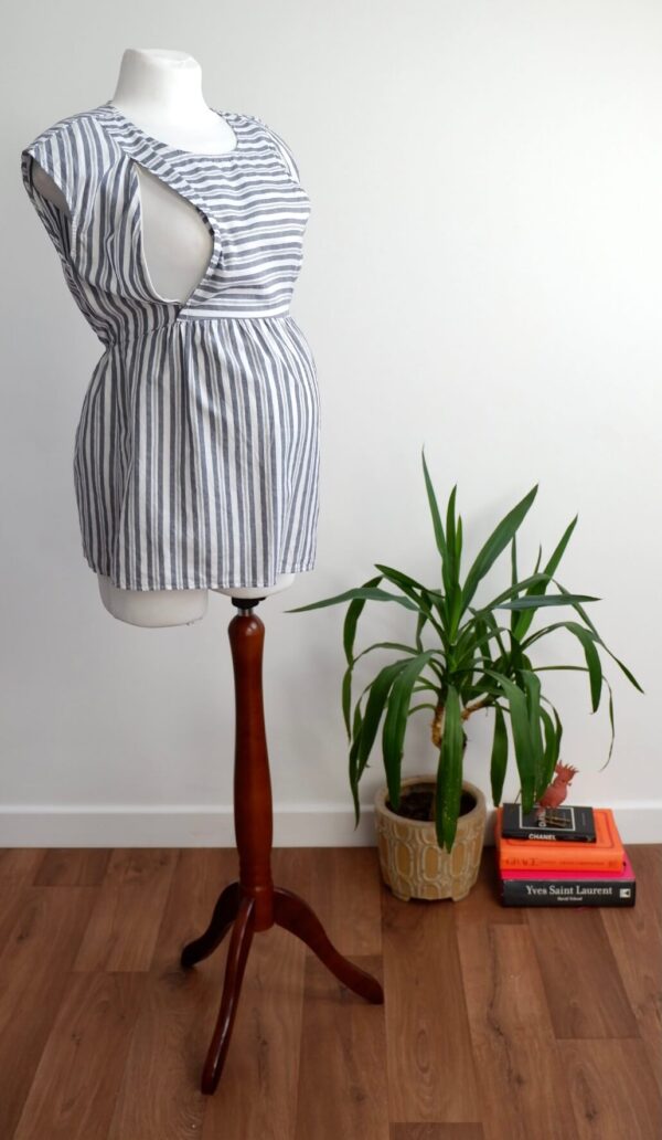 Seraphine Cotton Striped Breastfeeding Top - Image 3