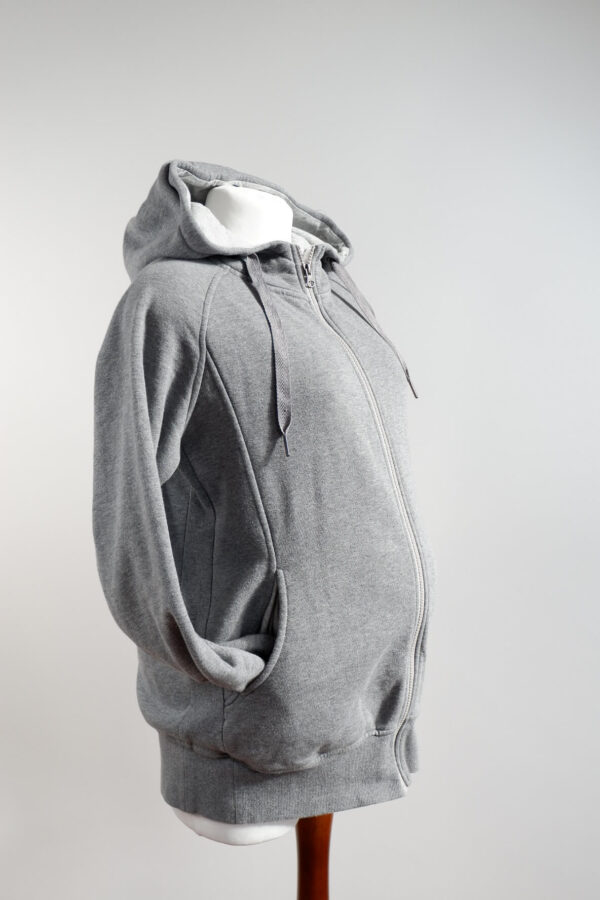 Seraphine 3-in-1 Grey Maternity and Babywearing Hoodie - Image 2