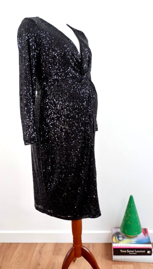 Seraphine Maternity Black Sequin Dress
