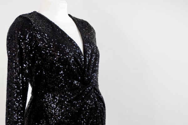 Seraphine Maternity Black Sequin Dress - Image 2
