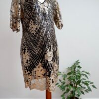 ASOS TFNC Black and Gold Maternity Sequinned Dress