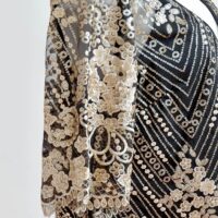 ASOS TFNC Black and Gold Maternity Sequinned Dress - Image 3