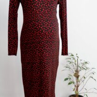 Topshop Maternity Black and Red Floral Ribbed Dress - Image 3